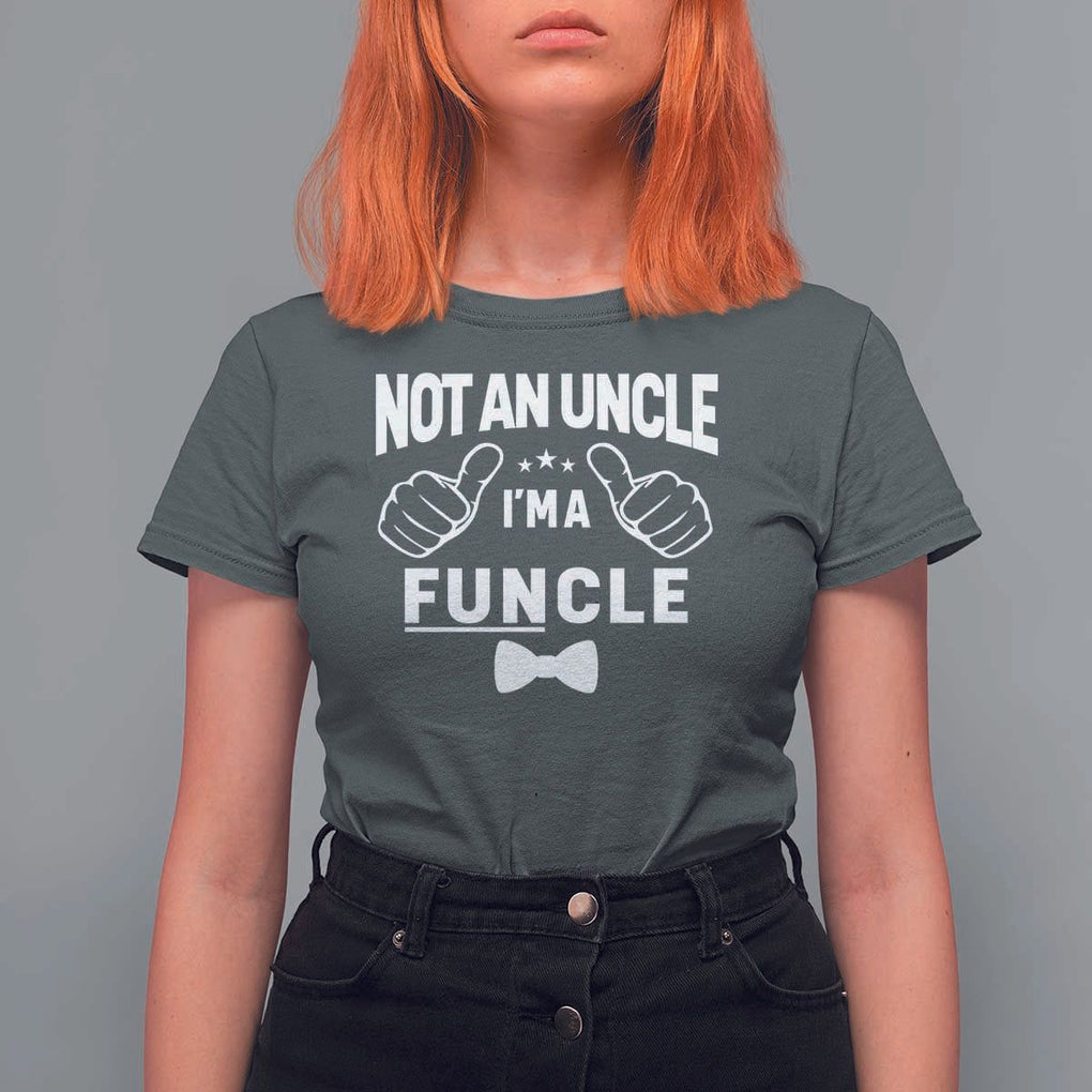 Funny Not An Uncle I'm A Funcle T Shirt For Women Vintage Ribbon Star TS11 Dark Heather Print Your Wear