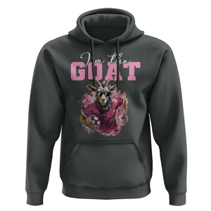 Funny Soccer Hoodie I'm The Goat Football Player TS11 Dark Heather Print Your Wear
