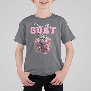 Funny Soccer T Shirt For Kid I'm The Goat Football Player TS11 Charcoal Print Your Wear