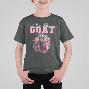 Funny Soccer T Shirt For Kid I'm The Goat Football Player TS11 Dark Heather Print Your Wear
