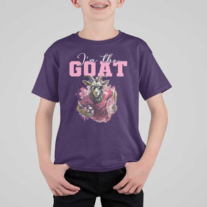 Funny Soccer T Shirt For Kid I'm The Goat Football Player TS11 Purple Print Your Wear