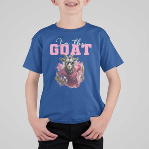 Funny Soccer T Shirt For Kid I'm The Goat Football Player TS11 Royal Blue Print Your Wear