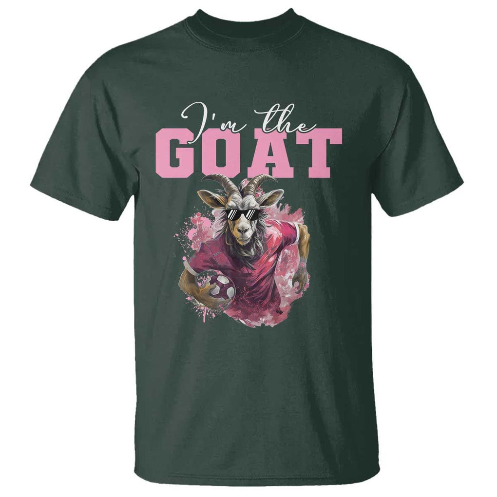 Funny Soccer T Shirt I'm The Goat Football Player TS11 Dark Forest Green Print Your Wear
