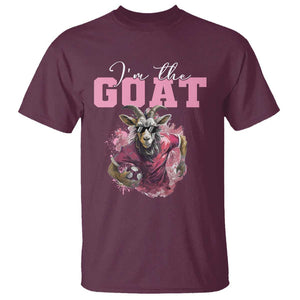 Funny Soccer T Shirt I'm The Goat Football Player TS11 Maroon Print Your Wear