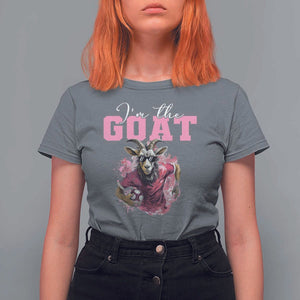 Funny Soccer T Shirt For Women I'm The Goat Football Player TS11 Charcoal Print Your Wear