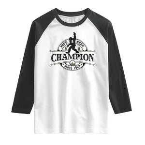 Bigfoot Lover Raglan Shirt Hide And Seek Champion Vintage Sasquatch TS11 White Black Print Your Wear