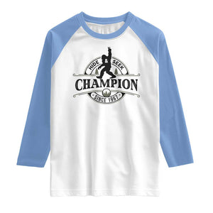 Bigfoot Lover Raglan Shirt Hide And Seek Champion Vintage Sasquatch TS11 White Carolina Blue Print Your Wear