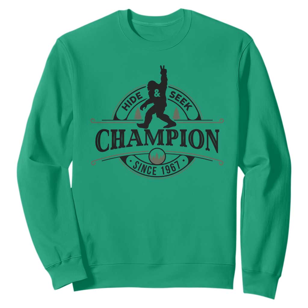 Bigfoot Lover Sweatshirt Hide And Seek Champion Vintage Sasquatch TS11 Irish Green Print Your Wear