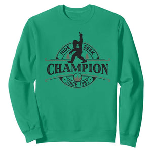 Bigfoot Lover Sweatshirt Hide And Seek Champion Vintage Sasquatch TS11 Irish Green Print Your Wear