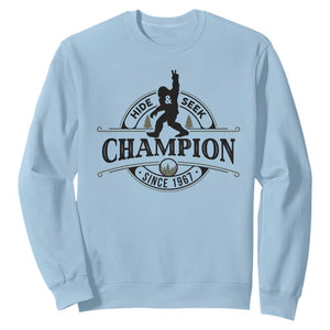 Bigfoot Lover Sweatshirt Hide And Seek Champion Vintage Sasquatch TS11 Light Blue Print Your Wear