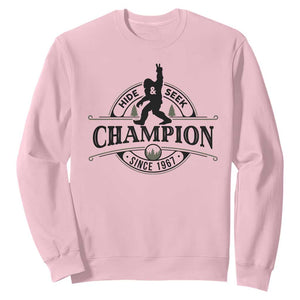 Bigfoot Lover Sweatshirt Hide And Seek Champion Vintage Sasquatch TS11 Light Pink Print Your Wear