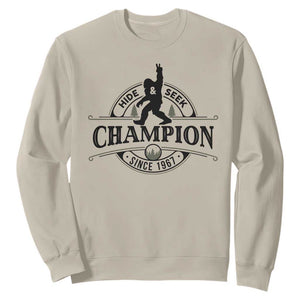 Bigfoot Lover Sweatshirt Hide And Seek Champion Vintage Sasquatch TS11 Sand Print Your Wear