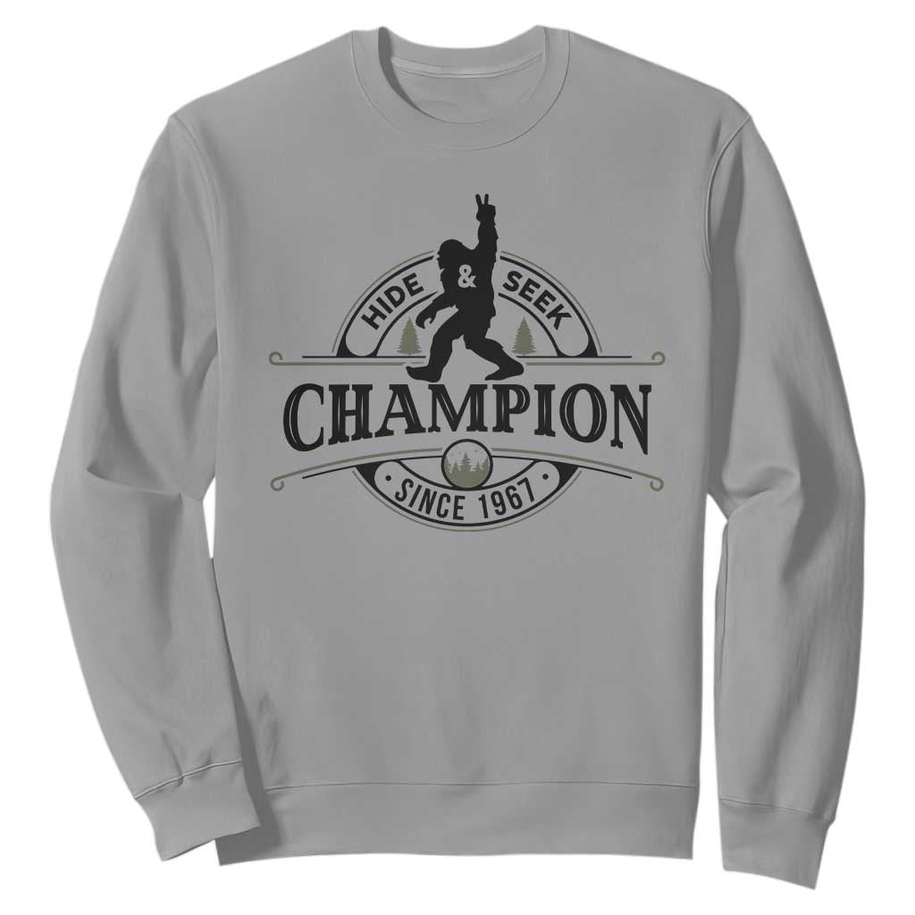 Bigfoot Lover Sweatshirt Hide And Seek Champion Vintage Sasquatch TS11 Sport Gray Print Your Wear