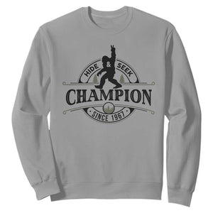 Bigfoot Lover Sweatshirt Hide And Seek Champion Vintage Sasquatch TS11 Sport Gray Print Your Wear