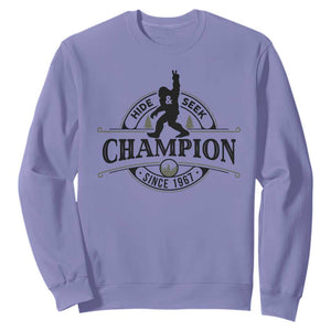 Bigfoot Lover Sweatshirt Hide And Seek Champion Vintage Sasquatch TS11 Violet Print Your Wear