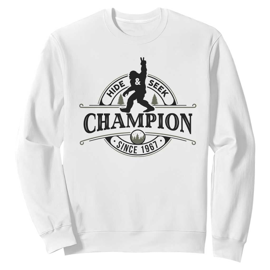 Bigfoot Lover Sweatshirt Hide And Seek Champion Vintage Sasquatch TS11 White Print Your Wear