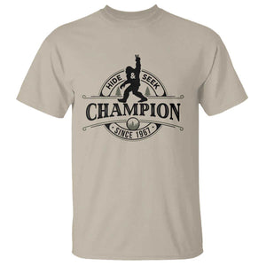 Bigfoot Lover T Shirt Hide And Seek Champion Vintage Sasquatch TS11 Sand Print Your Wear