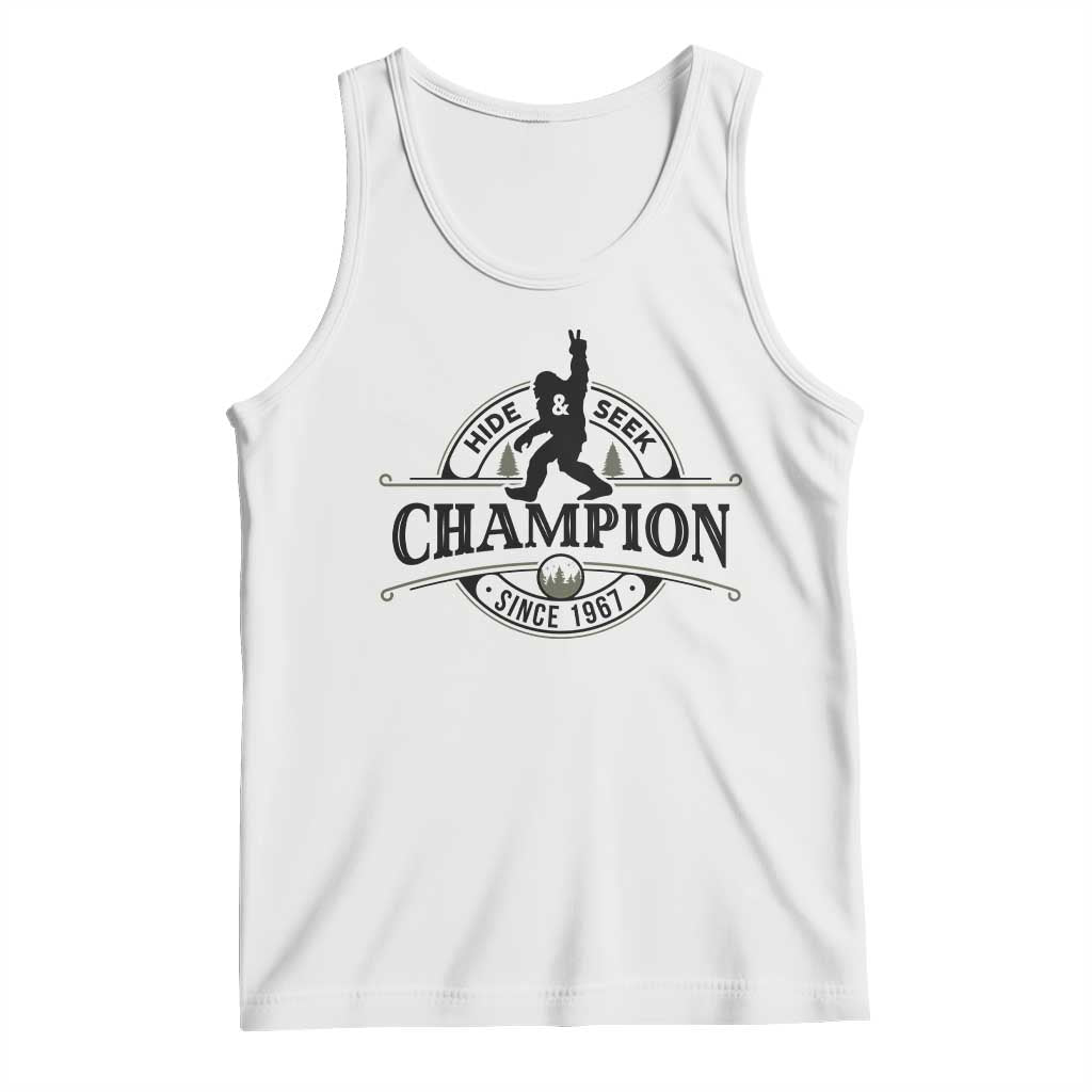 Bigfoot Lover Tank Top Hide And Seek Champion Vintage Sasquatch TS11 White Print Your Wear