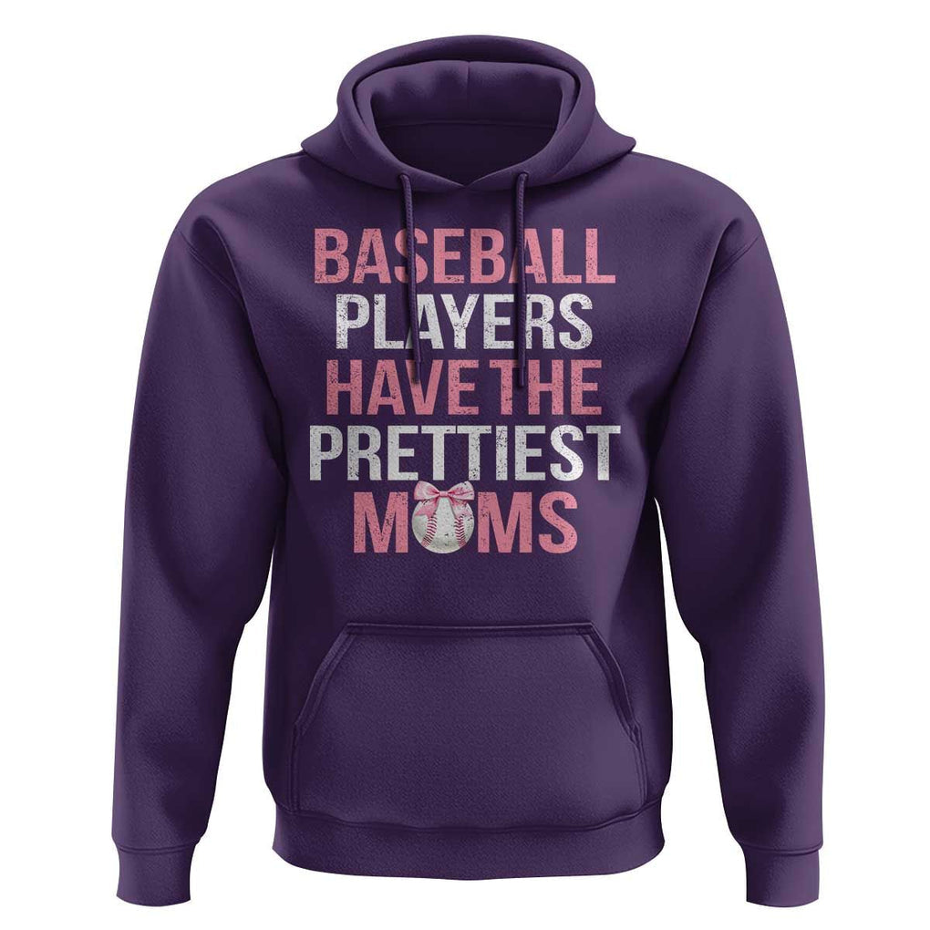 Funny Baseball Hoodie Baseball Players Have The Prettiest Moms Vintage Ribbon Ball TS11 Purple Print Your Wear