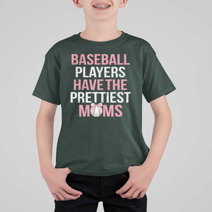 Funny Baseball T Shirt For Kid Baseball Players Have The Prettiest Moms Vintage Ribbon Ball TS11 Dark Forest Green Print Your Wear