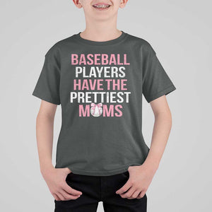 Funny Baseball T Shirt For Kid Baseball Players Have The Prettiest Moms Vintage Ribbon Ball TS11 Dark Heather Print Your Wear