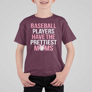 Funny Baseball T Shirt For Kid Baseball Players Have The Prettiest Moms Vintage Ribbon Ball TS11 Maroon Print Your Wear