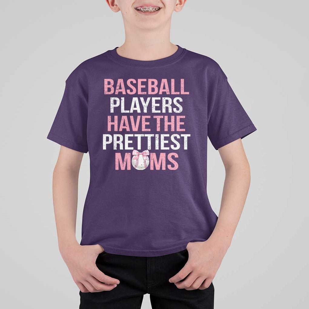 Funny Baseball T Shirt For Kid Baseball Players Have The Prettiest Moms Vintage Ribbon Ball TS11 Purple Print Your Wear