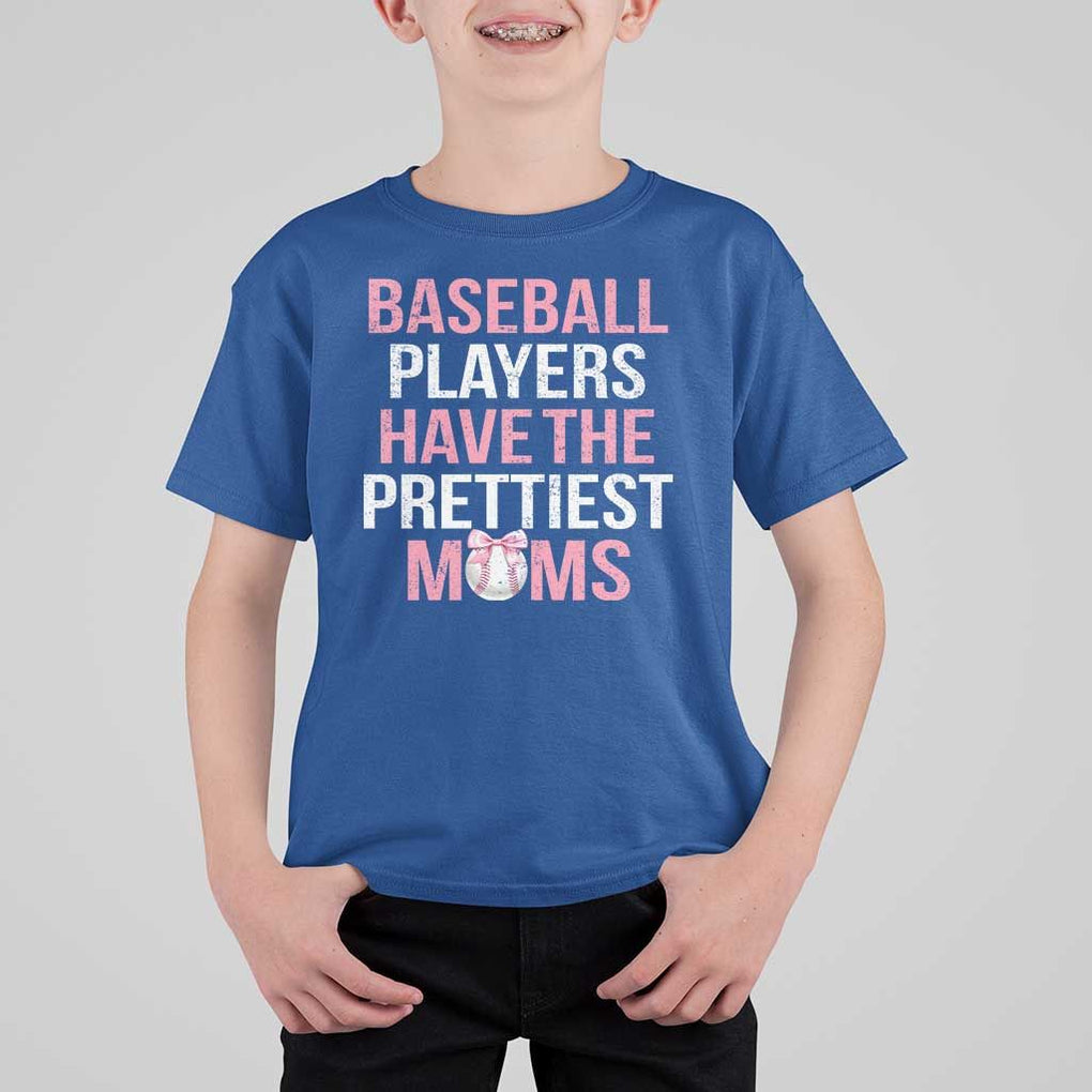 Funny Baseball T Shirt For Kid Baseball Players Have The Prettiest Moms Vintage Ribbon Ball TS11 Royal Blue Print Your Wear