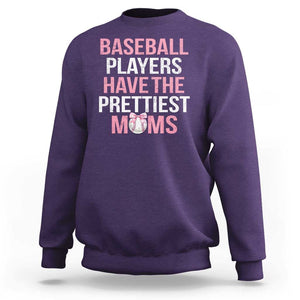 Funny Baseball Sweatshirt Baseball Players Have The Prettiest Moms Vintage Ribbon Ball TS11 Purple Print Your Wear