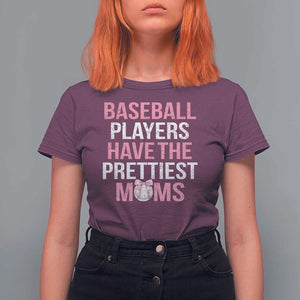 Funny Baseball T Shirt For Women Baseball Players Have The Prettiest Moms Vintage Ribbon Ball TS11 Maroon Print Your Wear