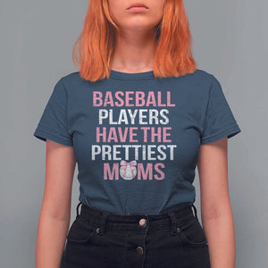 Funny Baseball T Shirt For Women Baseball Players Have The Prettiest Moms Vintage Ribbon Ball TS11 Navy Print Your Wear