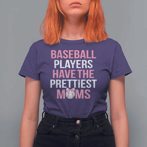Funny Baseball T Shirt For Women Baseball Players Have The Prettiest Moms Vintage Ribbon Ball TS11 Purple Print Your Wear