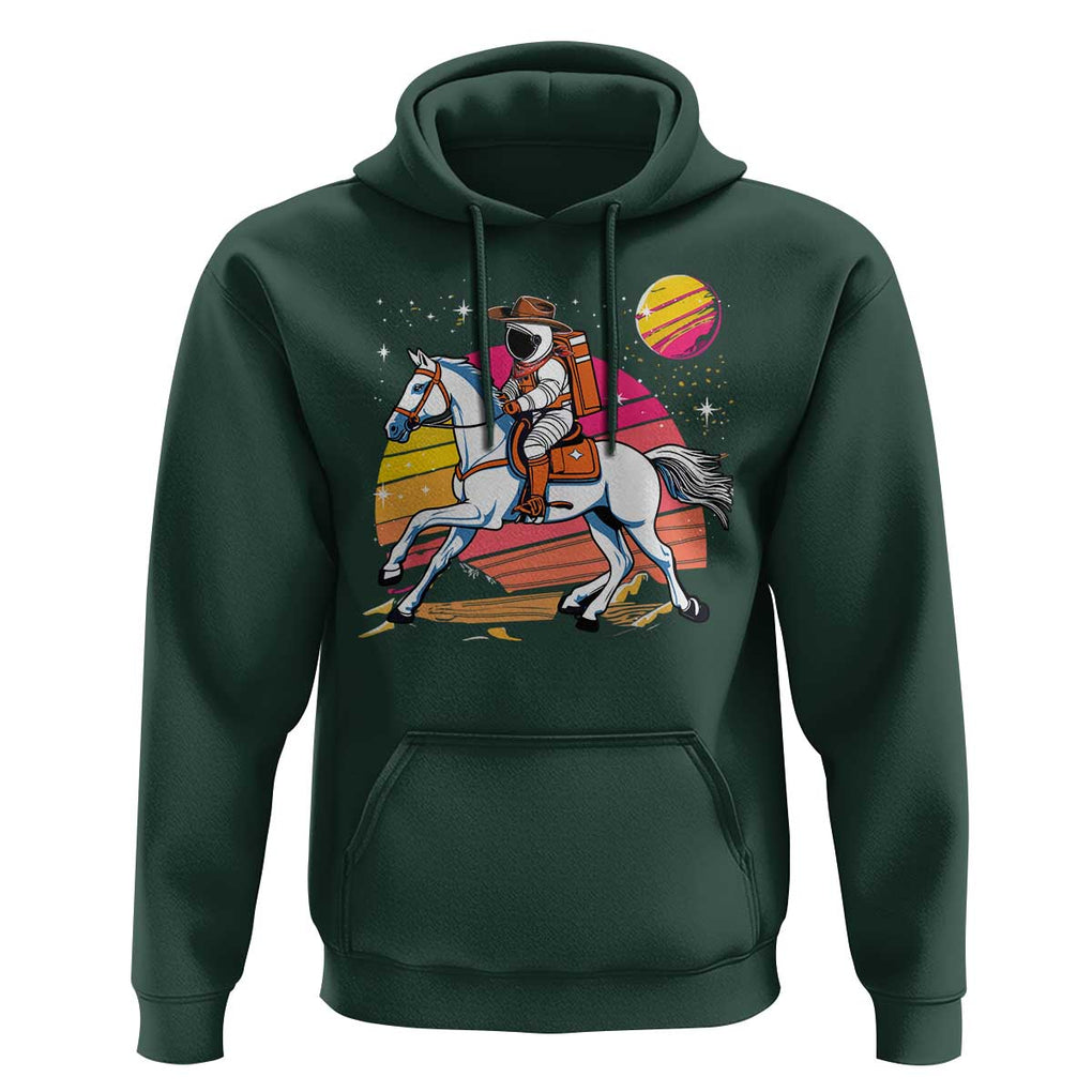 Astronaut Cowboy Hoodie Spaceman Planets Space Galaxy Western Style TS11 Dark Forest Green Print Your Wear