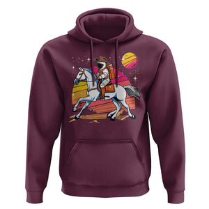 Astronaut Cowboy Hoodie Spaceman Planets Space Galaxy Western Style TS11 Maroon Print Your Wear