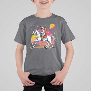 Astronaut Cowboy T Shirt For Kid Spaceman Planets Space Galaxy Western Style TS11 Charcoal Print Your Wear