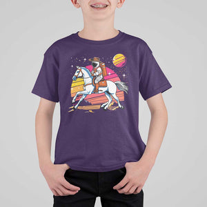 Astronaut Cowboy T Shirt For Kid Spaceman Planets Space Galaxy Western Style TS11 Purple Print Your Wear