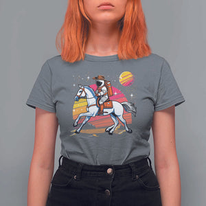 Astronaut Cowboy T Shirt For Women Spaceman Planets Space Galaxy Western Style TS11 Charcoal Print Your Wear