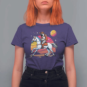Astronaut Cowboy T Shirt For Women Spaceman Planets Space Galaxy Western Style TS11 Purple Print Your Wear
