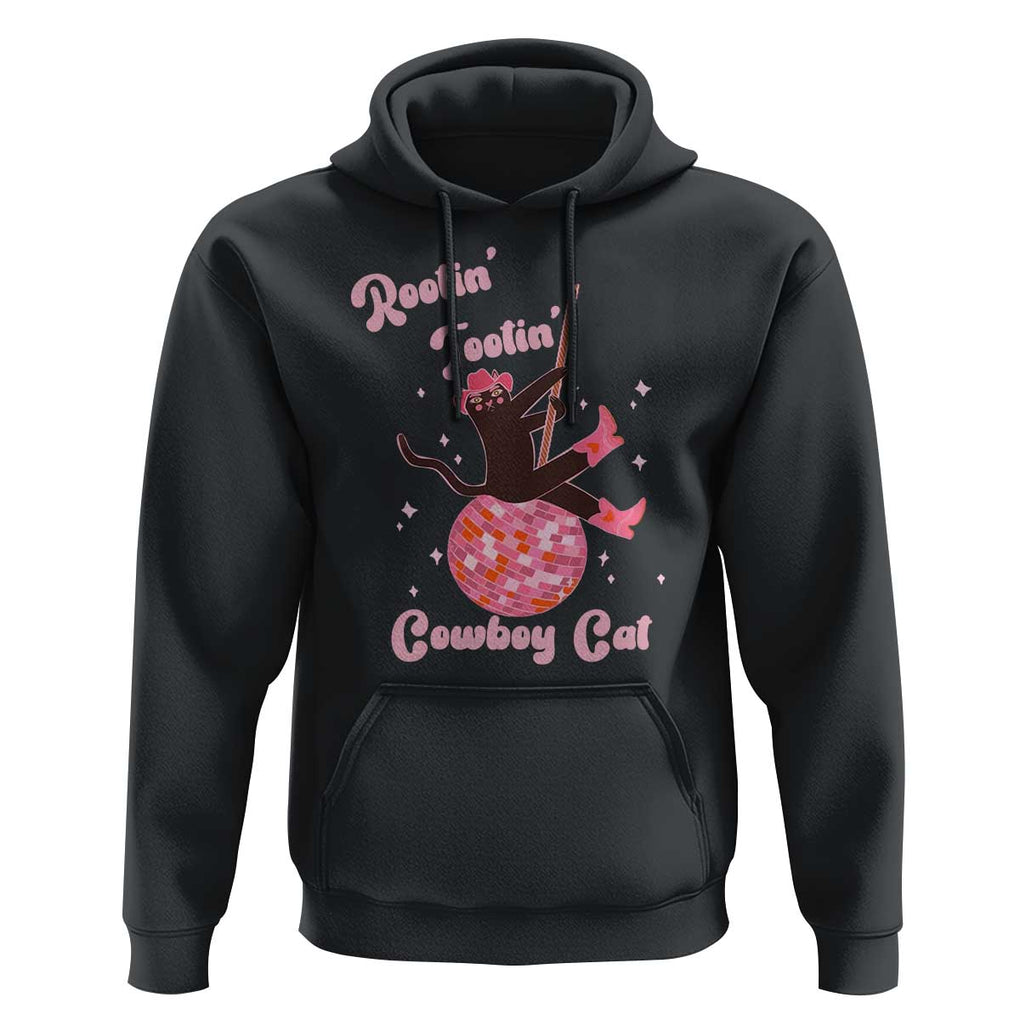 Funny Rootin Tootin Cowboy Cat Hoodie Western Hat Cute Black Kitten Cowgirls TS11 Black Print Your Wear