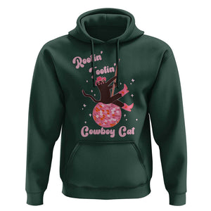 Funny Rootin Tootin Cowboy Cat Hoodie Western Hat Cute Black Kitten Cowgirls TS11 Dark Forest Green Print Your Wear