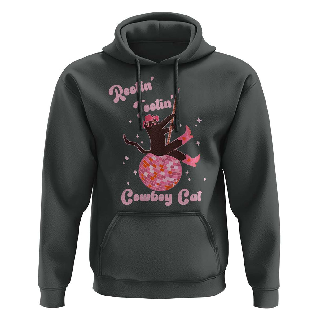 Funny Rootin Tootin Cowboy Cat Hoodie Western Hat Cute Black Kitten Cowgirls TS11 Dark Heather Print Your Wear