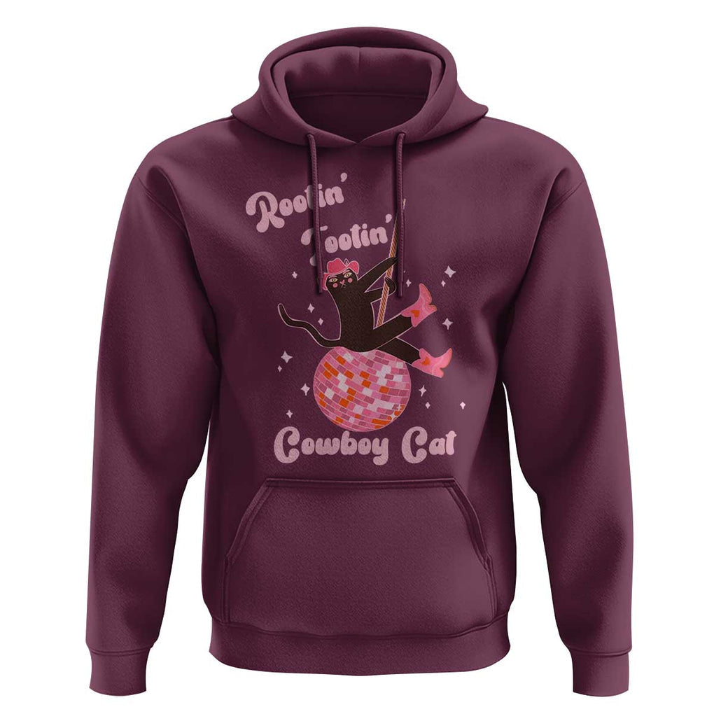 Funny Rootin Tootin Cowboy Cat Hoodie Western Hat Cute Black Kitten Cowgirls TS11 Maroon Print Your Wear