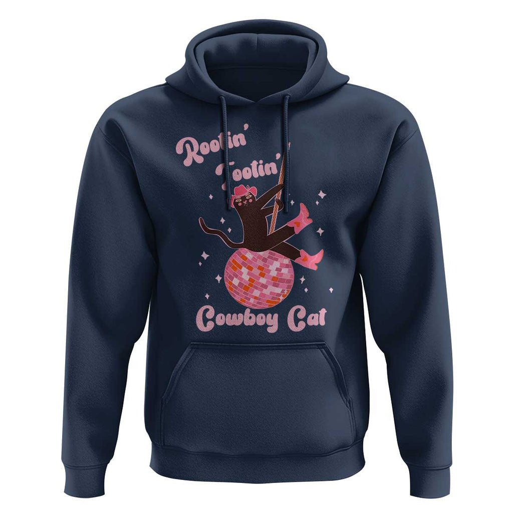 Funny Rootin Tootin Cowboy Cat Hoodie Western Hat Cute Black Kitten Cowgirls TS11 Navy Print Your Wear