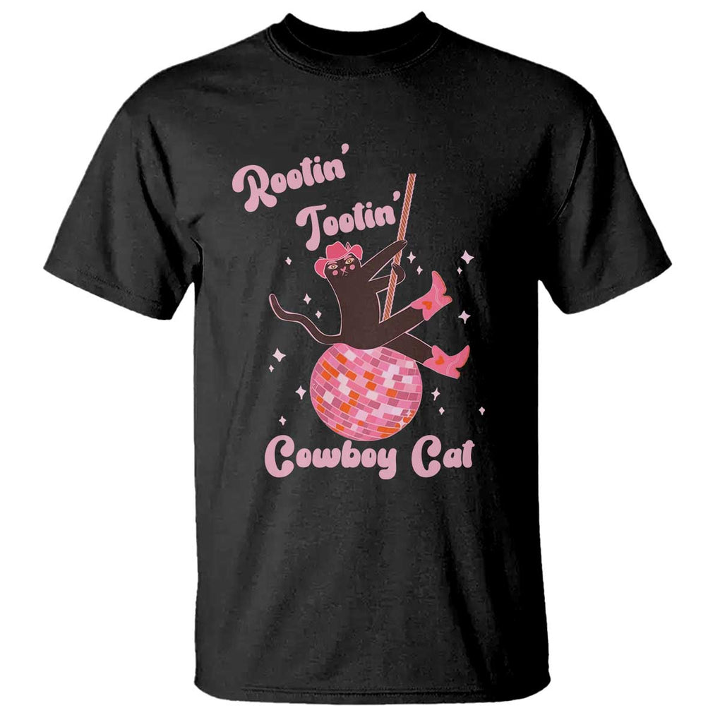 Funny Rootin Tootin Cowboy Cat T Shirt Western Hat Cute Black Kitten Cowgirls TS11 Black Print Your Wear