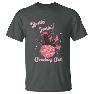 Funny Rootin Tootin Cowboy Cat T Shirt Western Hat Cute Black Kitten Cowgirls TS11 Dark Heather Print Your Wear