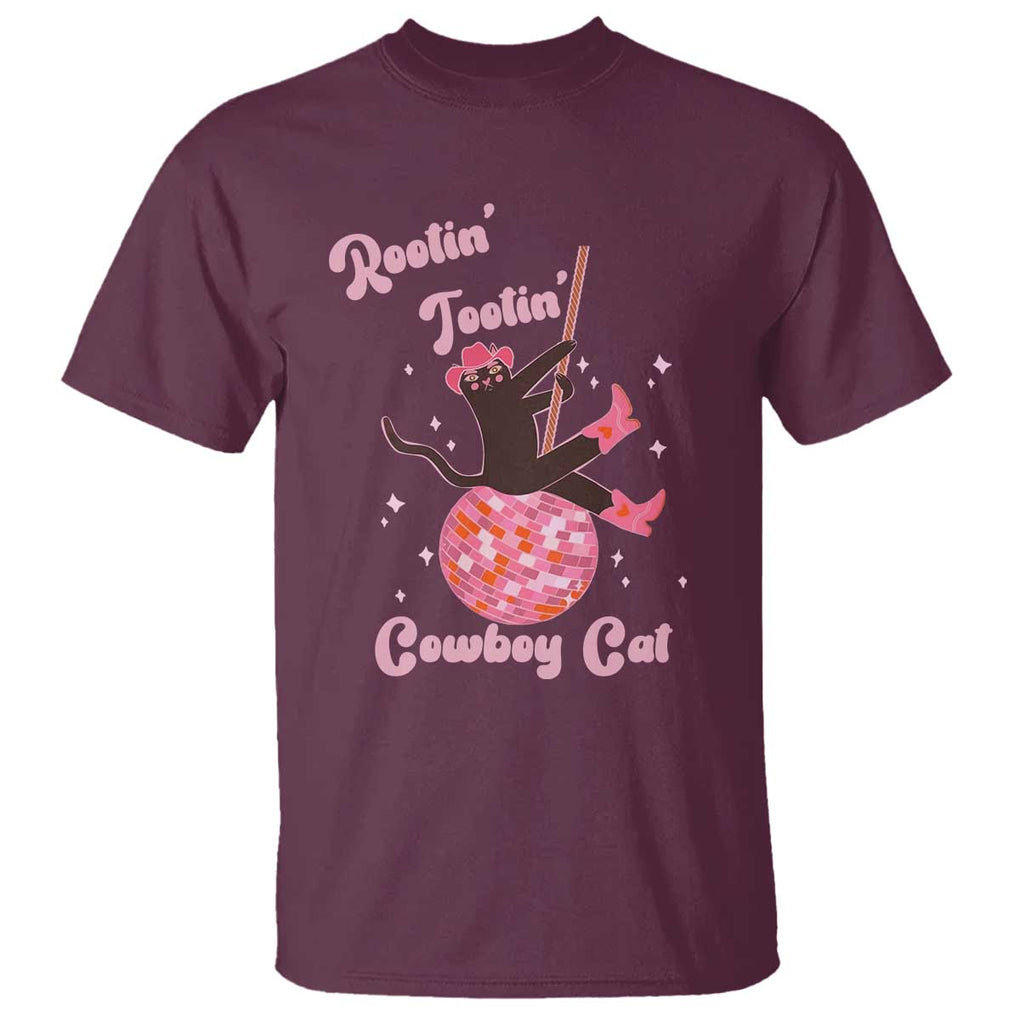 Funny Rootin Tootin Cowboy Cat T Shirt Western Hat Cute Black Kitten Cowgirls TS11 Maroon Print Your Wear