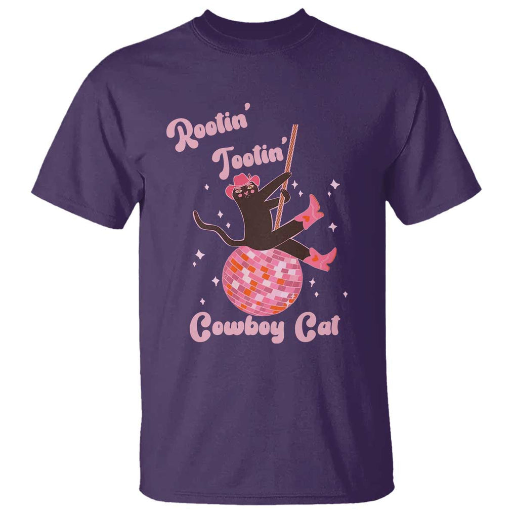 Funny Rootin Tootin Cowboy Cat T Shirt Western Hat Cute Black Kitten Cowgirls TS11 Purple Print Your Wear