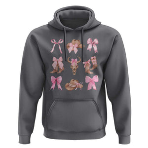 Cowgirl Coquette Hoodie Pink Bow Cowboy Hat Boots Western Country TS11 Charcoal Print Your Wear