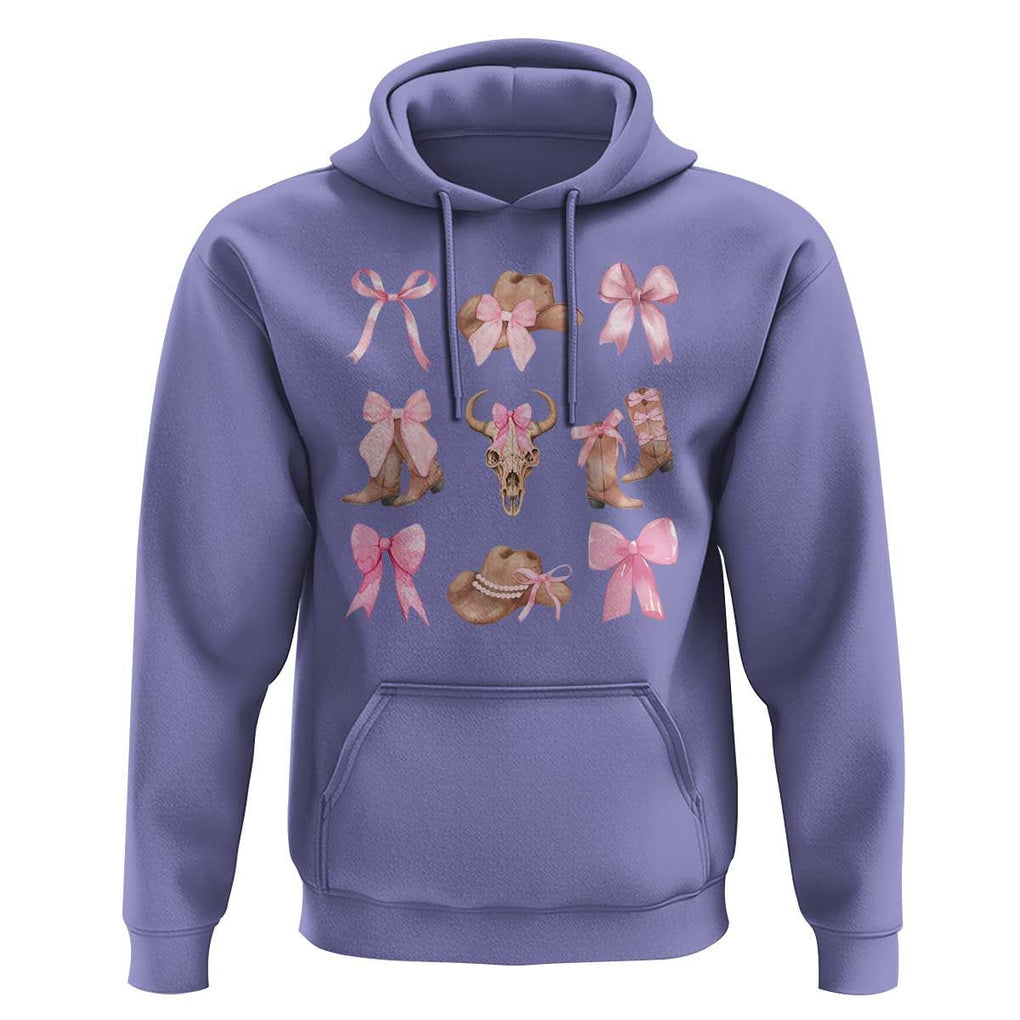 Cowgirl Coquette Hoodie Pink Bow Cowboy Hat Boots Western Country TS11 Violet Print Your Wear