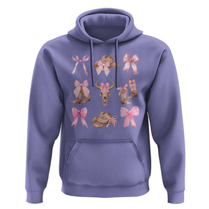 Cowgirl Coquette Hoodie Pink Bow Cowboy Hat Boots Western Country TS11 Violet Print Your Wear
